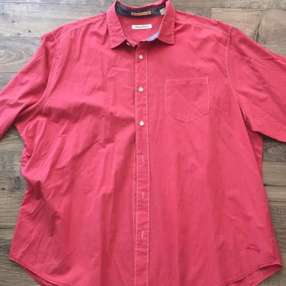 SUNDAY RED Tommy Bahama Big man casual summer Hawaii SHORT SLEEVE PARTY shirt - Picture 1 of 3